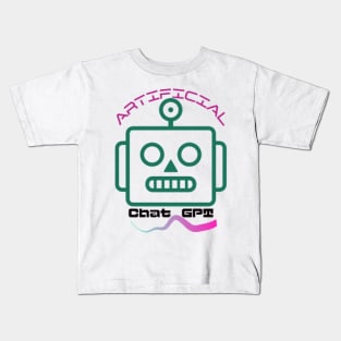 Chat GPT Artificial , Green Robot Kids T-Shirt